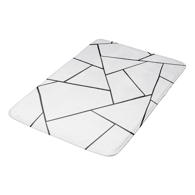 Svartvit geometriskt glas #1 #geo #decor badrumsmatta (Vinklad)