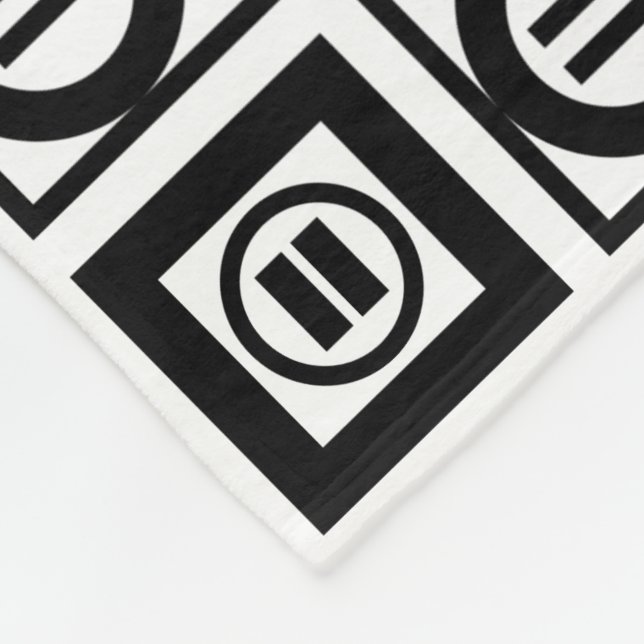 Svartvit geometriskt likhetstecken Mönster Fleecefilt (Hörn)