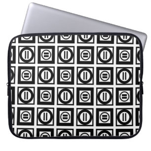 Svartvit geometriskt likhetstecken Mönster Laptop Sleeve