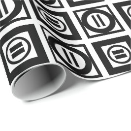 Svartvit geometriskt likhetstecken Mönster Presentpapper