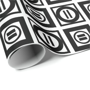 Svartvit geometriskt likhetstecken Mönster Presentpapper