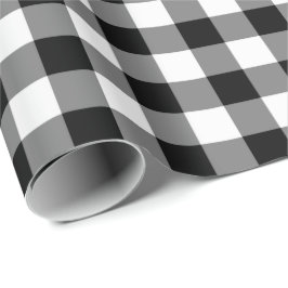 Svartvit Gingham som slår in papper Presentpapper