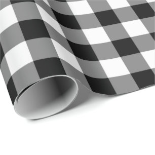 Svartvit Gingham som slår in papper Presentpapper