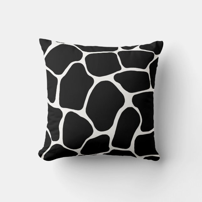 Svartvit Giraffe Skriv ut amerikansk MoJo Pillow Kudde (Framsida)