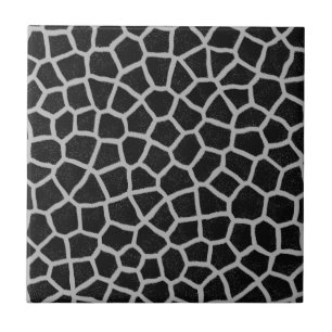 Svartvit Giraffe-utskrift Kakelplatta