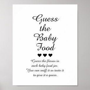 Svartvit gissar Baby Matspel Poster