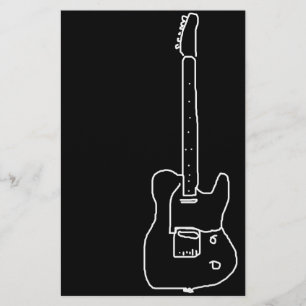 svartvit gitarr brevpapper