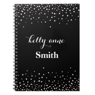 Svartvit Glitter Faux Foil Glamustin Kraft Anteckningsbok