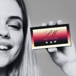 Svartvit Gnistra för färggradient Initialer Visitkort