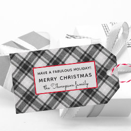 Svartvit God jul 10 Presentetikett