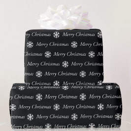 Svartvit God jul 5 Storleka rullar Presentpapper