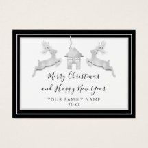 Svartvit god jul Gott nytt år Namn