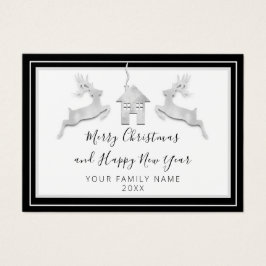 Svartvit god jul Gott nytt år Namn Visitkort