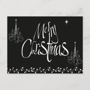 Svartvit God jul Helg Vykort