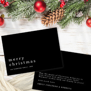 Svartvit God jul med minimalistisk text Inbjudningar
