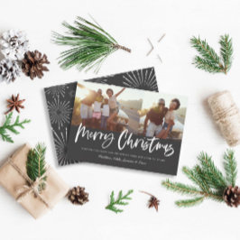 Svartvit god jul multifoto julkort