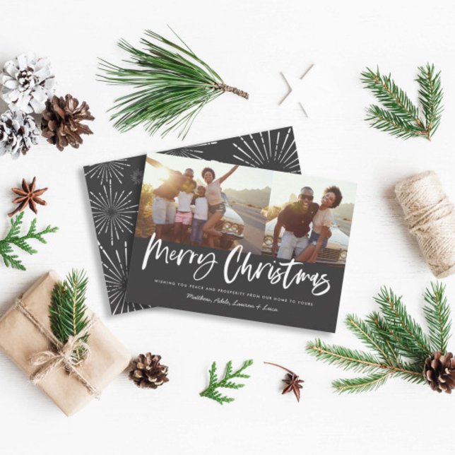 Svartvit god jul multifoto julkort (Skapare uppladdad)