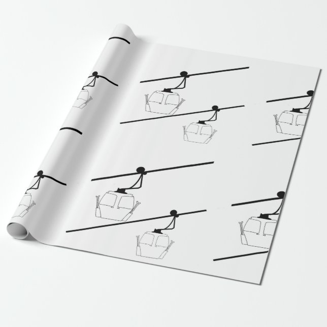 Svartvit gondola som är papper. presentpapper (Utrullad)