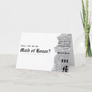 Svartvit gotisk Rep Maid of honor Frieri Kort