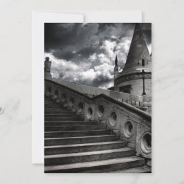 Svartvit gotisk slotthalloween fest inbjudningar