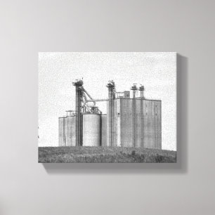 Svartvit grainhöjd på en Backe 8 x 10 Canvastryck