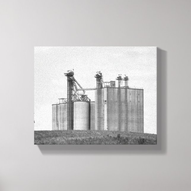 Svartvit grainhöjd på en Backe 8 x 10 Canvastryck (Framsida)