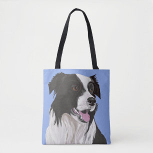 Svartvit Gräns Collie Tygkasse