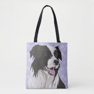 Svartvit Gräns Collie Tygkasse