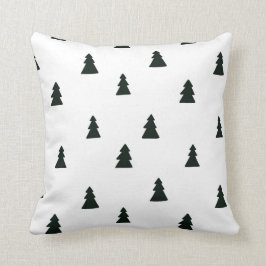 Svartvit Gräs Träd Pillow Kudde