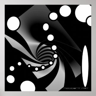 Svartvit Grått Geometric Abstract Design Poster