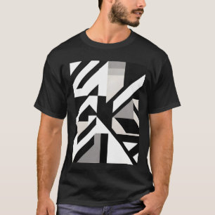 svartvit grått-geometrisk vass t shirt