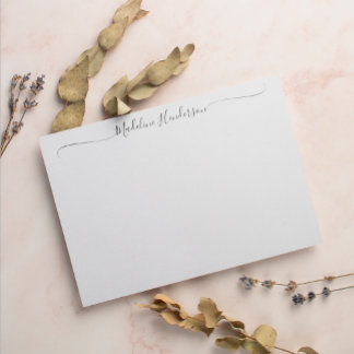 Svartvit, grått, grått Elegant-anteckningskort för Anteckningskort