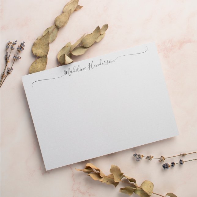 Svartvit, grått, grått Elegant-anteckningskort för Anteckningskort (Skapare uppladdad)