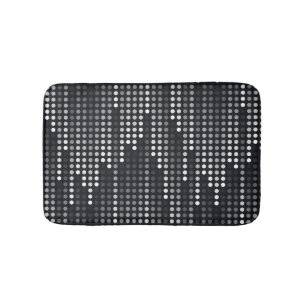 Svartvit Grått polka dots-matris Badrumsmatta