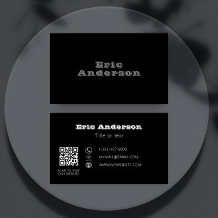 Svartvit grått QR-kodminimalist Visitkort