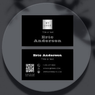 Svartvit grått QR-logotyp Visitkort