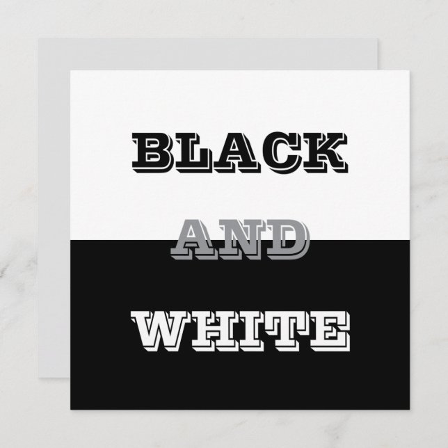 Svartvit Grått-text och Färg-design i fast form Kort (Fram/baksida)