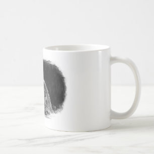 Svartvit Grått Varg Sketch Artwork Kaffemugg