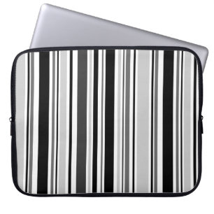 Svartvit, Grått, vit Rand Laptop Sleeve