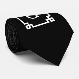 Svartvit grek Nyckel Ram #2 Initialt Monogram Slips