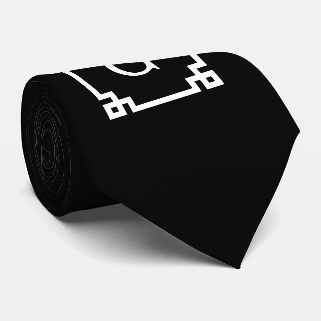 Svartvit grek Nyckel Ram #2 Initialt Monogram Slips (Rullad)