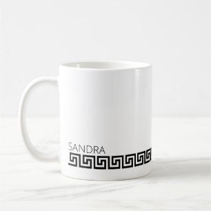 Svartvit grekisk-grekiska Chicen Nyckel Kaffemugg