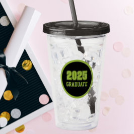 Svartvit grön cirkel Student år Take Away Mugg