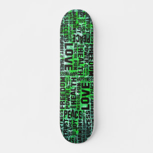 Svartvit - grönt färg skateboard bräda 19,5 cm