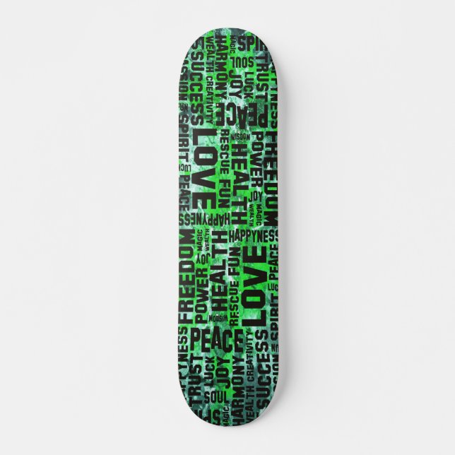 Svartvit - grönt färg skateboard bräda 19,5 cm (Framsida)