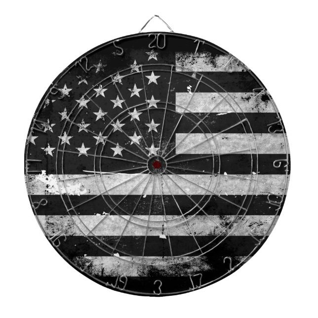 Svartvit Grungeamerikanska flaggan Piltavla (Framsidan)