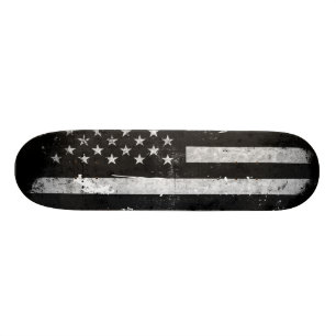 Svartvit Grungeamerikanska flaggan Skateboard Bräda 20 Cm
