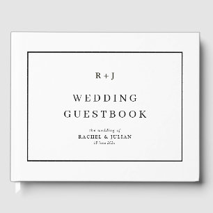 Svartvit guestbook ram bröllop gästböcker