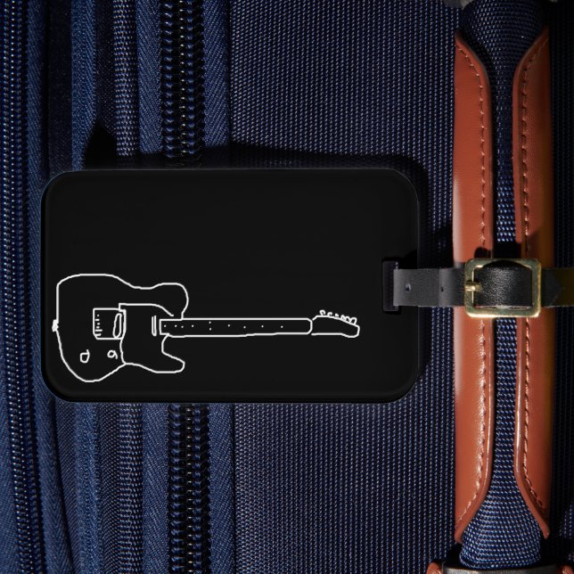 Svartvit Guitar Bagagebricka (Framsida Insitu 4)