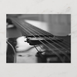 Svartvit Guitar Vykort